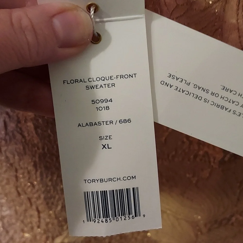 Tory Burch Wool/Silk Cloque Front Sweater